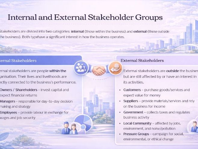 iGCSE Business - 1.5 Business Objectives and Stakeholder objectives