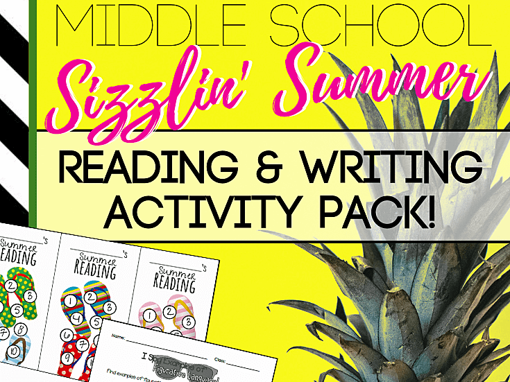 Middle School Summer Reading, Writing & Character Analysis Activity Pack