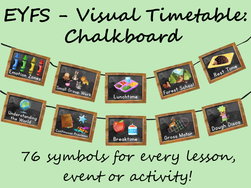 Visual Timetable: Chalkboard (Early Years Symbols)