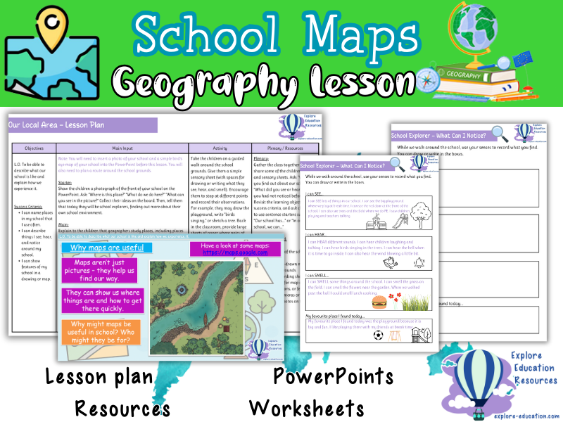 School Sensory Fieldwork and Mapping Session - KS1 Geography Lesson for Our Local Area