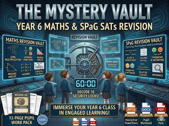 Year 6 Maths & SPaG SATs Revision Escape Room - The Mystery Vault