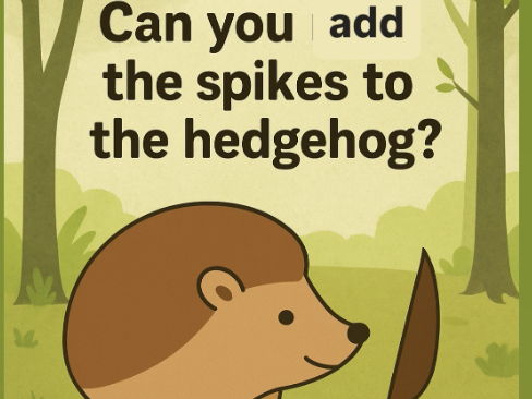 Add the leaves as hedgehog quills worksheet