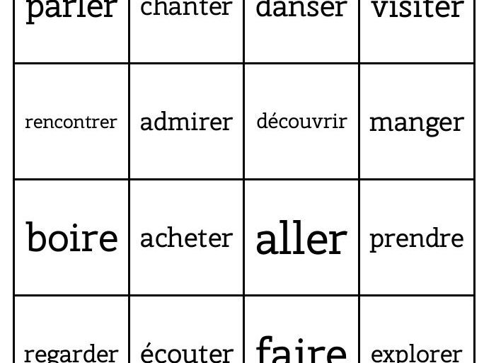 Bingo - French - on peut (verbs)