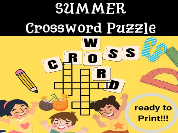 Summer crossword puzzle: Word Search, fun Activities In Spanish