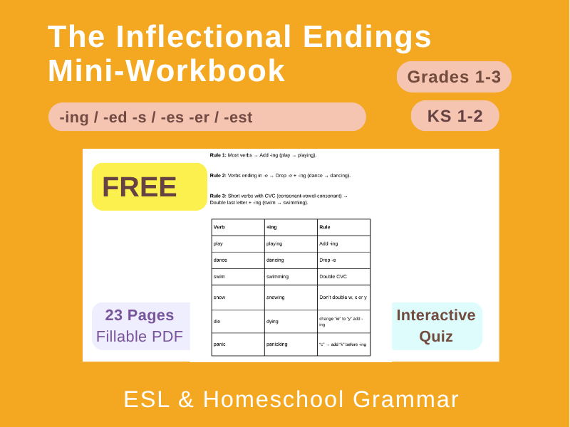 The Inflectional Endings Mini-Workbook KS1/2 GR1-3