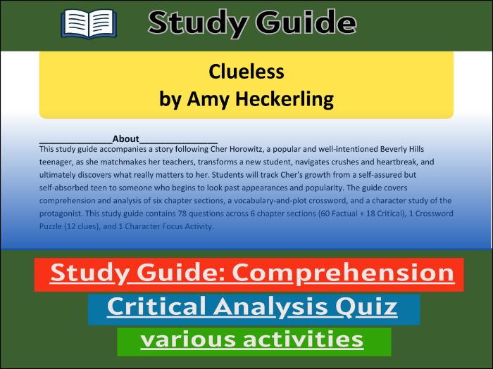 Study Guide for :Clueless by Amy Heckerling | Comprehension 91����t