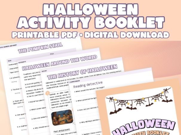 Halloween Activity Booklet for Ages 7–11 | KS2 Printable Worksheets, Homeschool & Classroom PDF