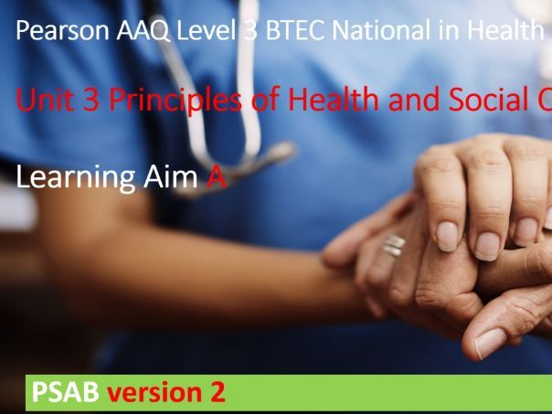 BTEC AAQ Unit 3: Principles of Health and Social Care Practice: PSAB (version 2) - Task 1 LAA