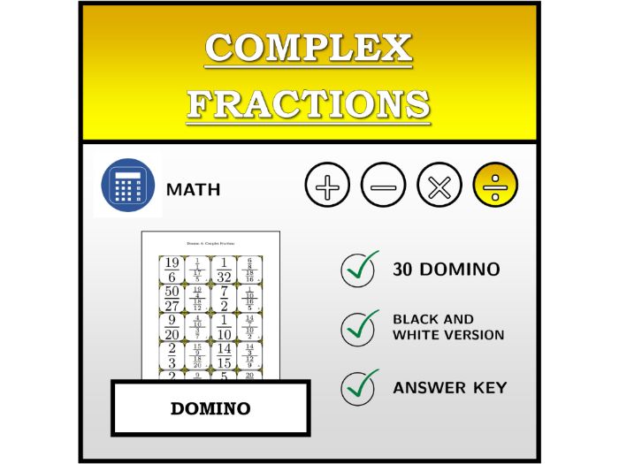 Domino | Complex Fractions | Math Activity