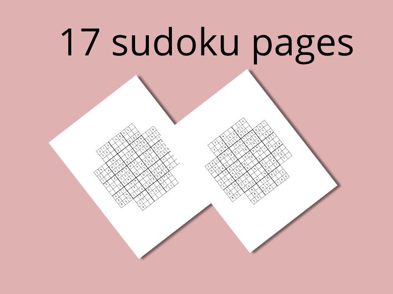 17 Classic & Multi-Sudoku Puzzles with Solutions