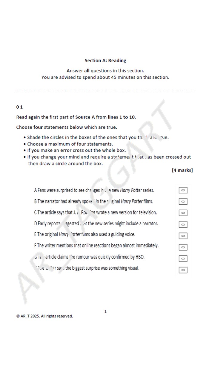One AQA 2026 GCSE English Language Paper 2 Mock | Models - (Har ...