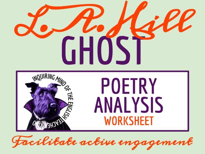 "Ghost" by Leona Ames Hill Love Poem Analysis Worksheet | Surreal Halloween Poetry Activity