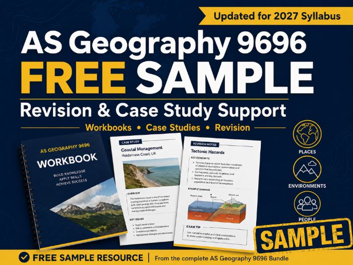 FREE CIE AS Geography 9696 Revision & Case Study Support Sample (2027)