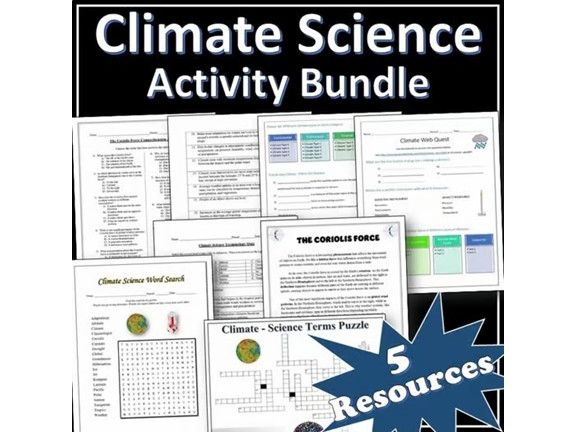 Climate Activity Bundle | Science Webquests | Puzzles | EDITABLE