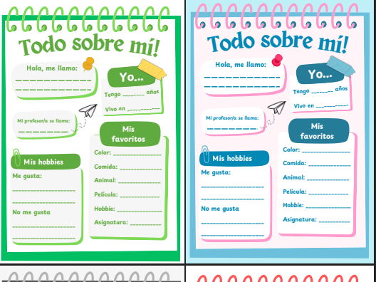 Claro 1! All About Me - Spanish Worksheet