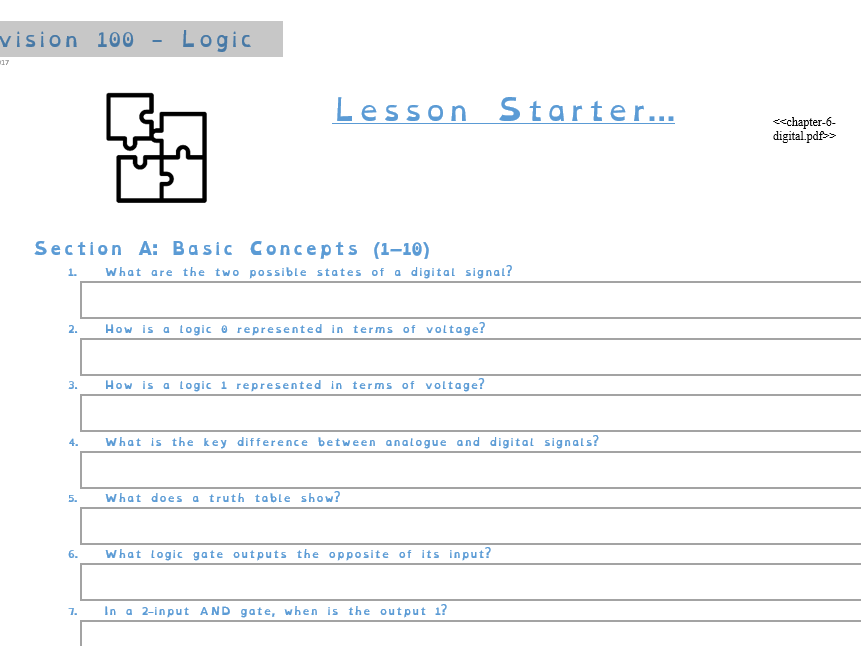 GCSE Electronics – Combinational Logic Systems | 100 Revision Questions & Answers