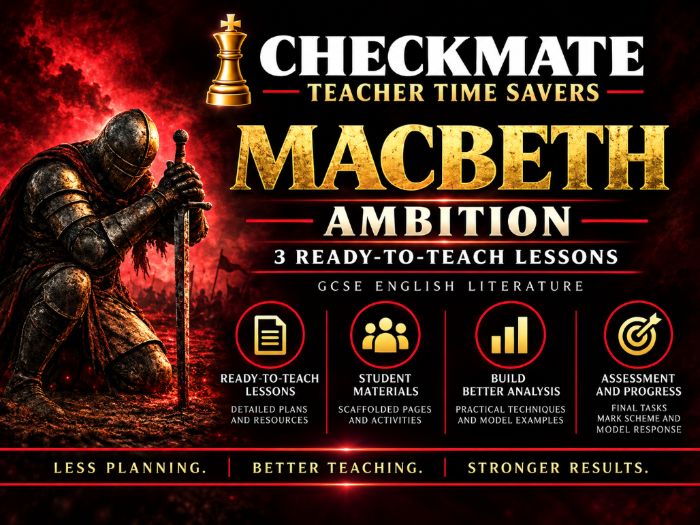 CHECKMATE TEACHER TIME SAVERS: MACBETH — AMBITION | 3 READY-TO-TEACH LESSONS
