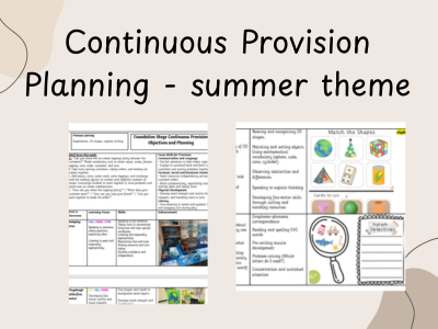 Continuous Provision Planning - EYFS-Shrec - Pirates, Maps, Ice Cream, Summer