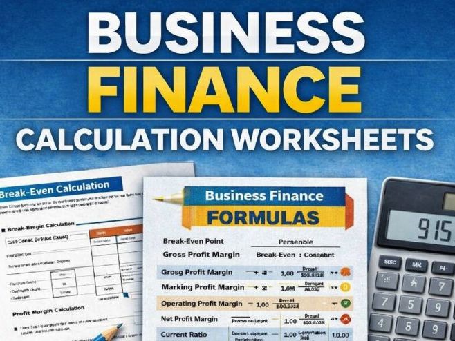 A-Level Business Finance Calculations Pack (Worksheets + Answers)
