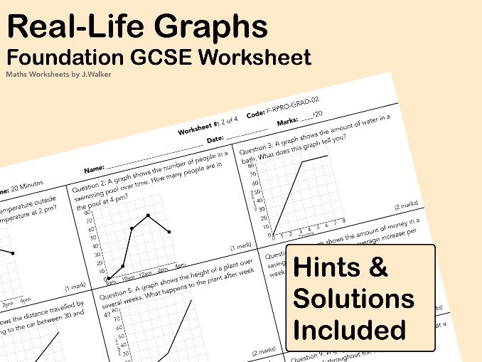 GCSE Maths Worksheet: Real-Life Graphs - Foundation Tier