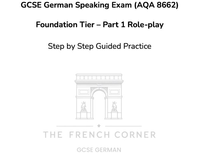 GCSE German Speaking Exam (AQA 8662) Foundation Tier – Part 1 Role-play