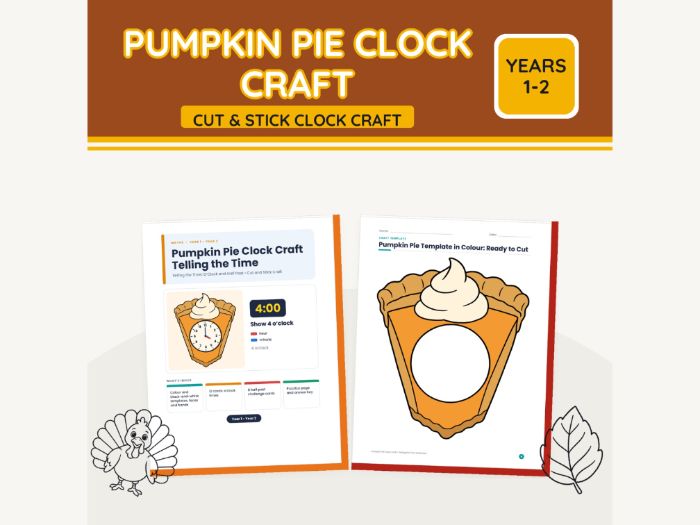 Pumpkin Pie Clock Craft: Telling the Time