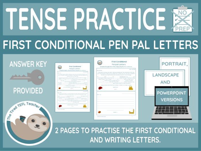 ESL First Conditional Pen Pal Letters Worksheets