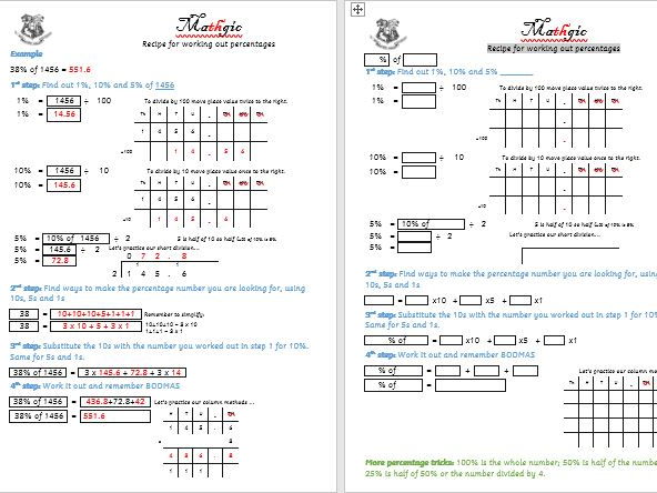 Percentages step by step