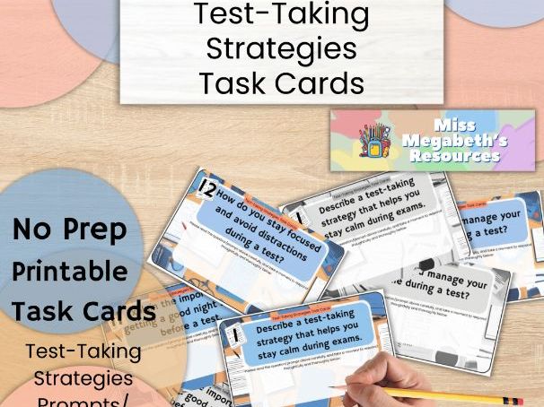 Learning Strategies 3.0: Test-Taking Strategies task cards | No Prep (MS & HS)
