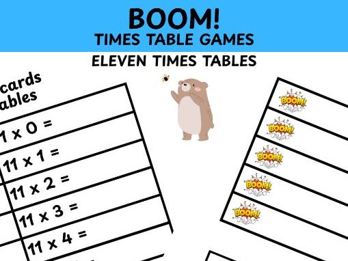 11 times table multiplication Boom game