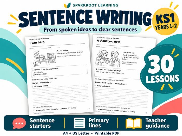 KS1 Sentence Writing Illustrated Lessons