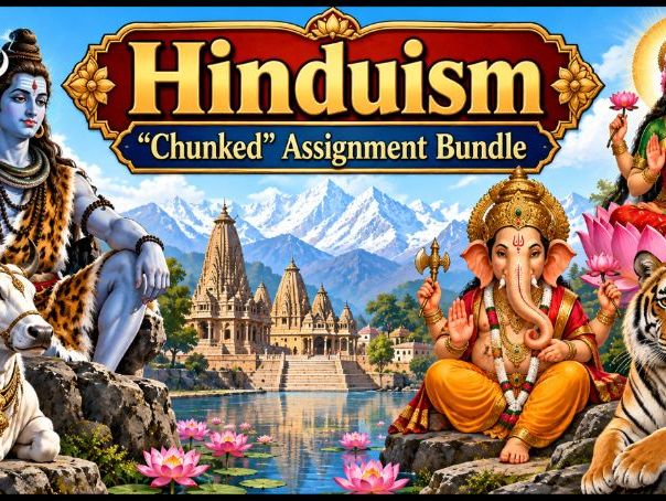 Hinduism "Chunked" Assignment Bundle (21 Assignments)