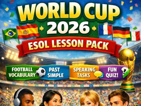 World Cup 2026 ESOL Lesson Pack (B1–B2) – Football Vocabulary, Past Simple, Speaking & Quiz