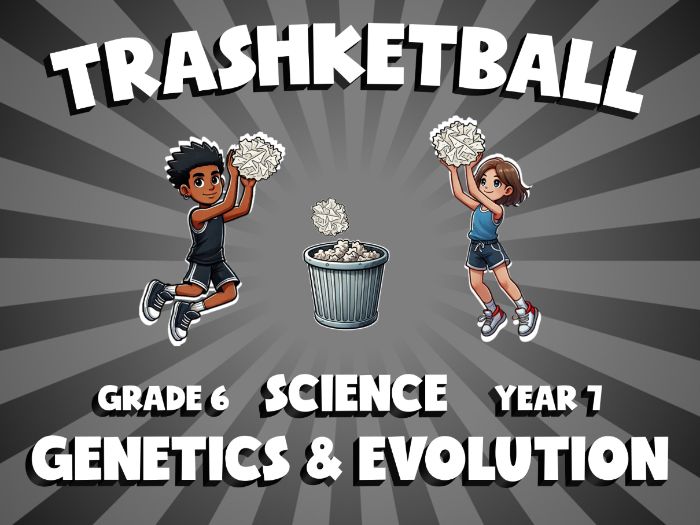 Genetics & Evolution TRASHKETBALL Science Game | No-Prep Year 7 Review Activity