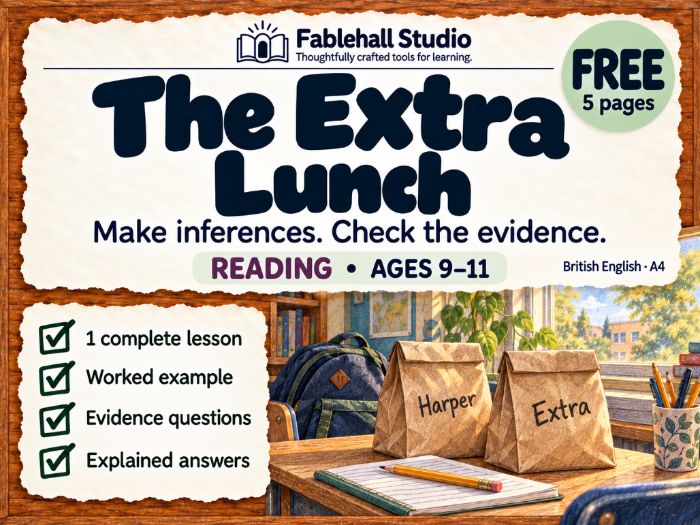 FREE Making Inferences Mini Lesson: The Extra Lunch