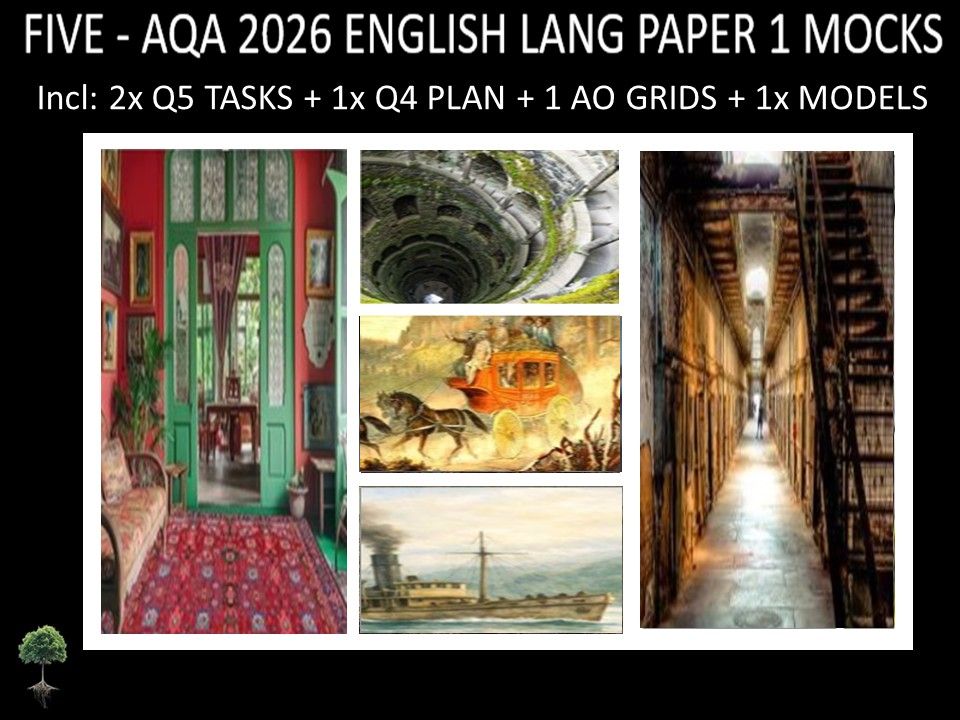 FIVE - AQA PAPER 1 | 2026 FULL MOCKS | Q5 TASKS | Q4 PLAN |AO GRIDS | MODELS