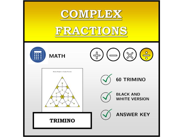 Trimino | Complex Fractions | Math Activity