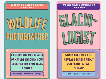 Geography careers banner for classroom