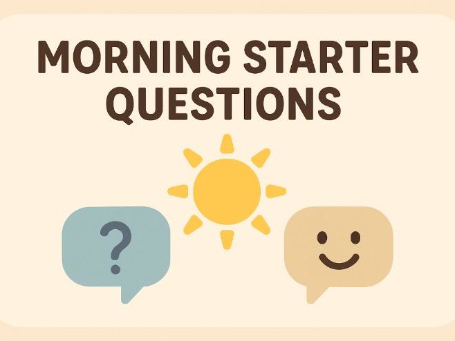 Morning Starter Questions – Set of 50 Cards | Daily Conversation Prompts for Kids