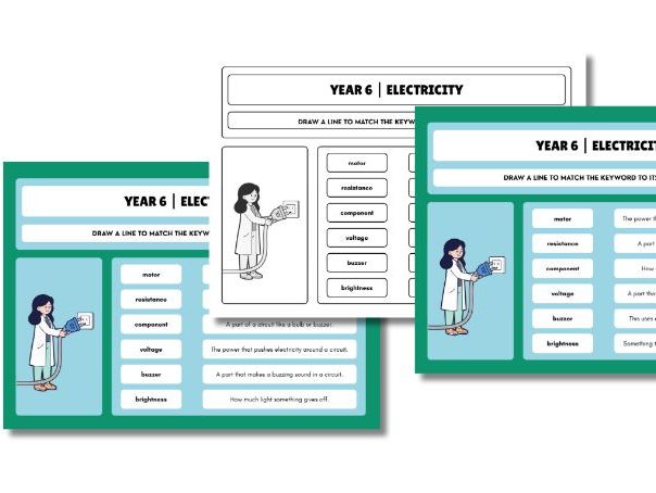 Year 6 Science Vocabulary Match | Canva Editable Worksheets