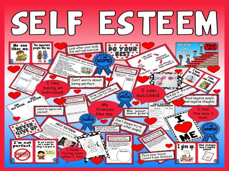 SELF ESTEEM TEACHING RESOURCES KS2-4 DISPLAY FEELINGS EMOTIONS LOW OURSELVES