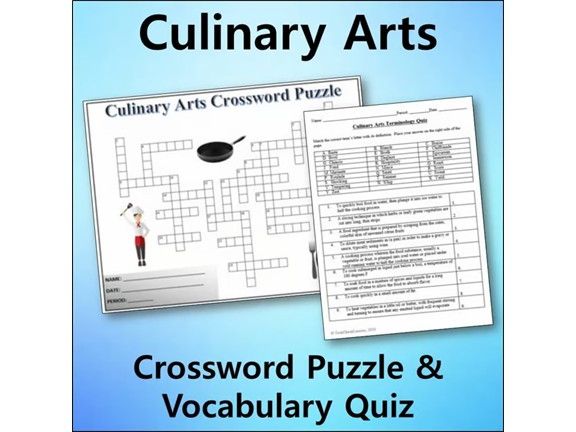 Culinary Arts Vocabulary Quiz & Crossword Puzzle