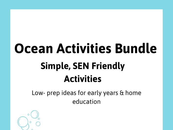 Ocean Activities Bundle | SEN-Friendly | Early Years | Home Education | Low Prep