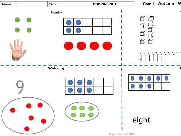Year 1 Reasoning Ready – Autumn Term 1 | Daily Maths Reasoning Tasks