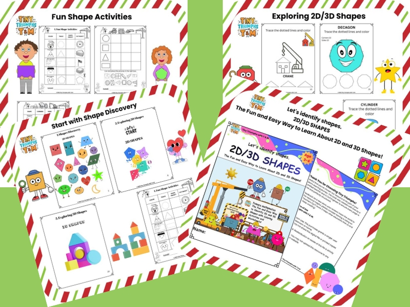 Let's identify shapes/2D/3D SHAPES Fun Workbook