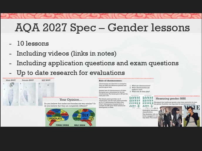 Psychology Gender 2027 new spec