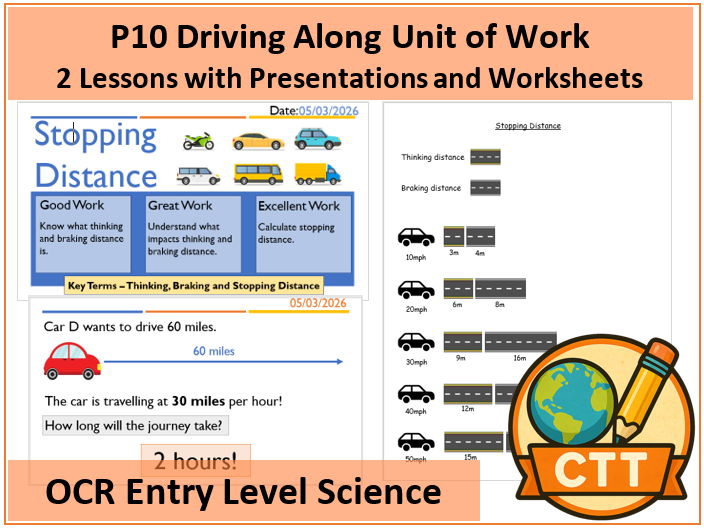 OCR Entry Level Science - P10 Driving Along - 2 Lessons