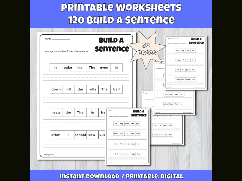 120 Build the Sentence Worksheets