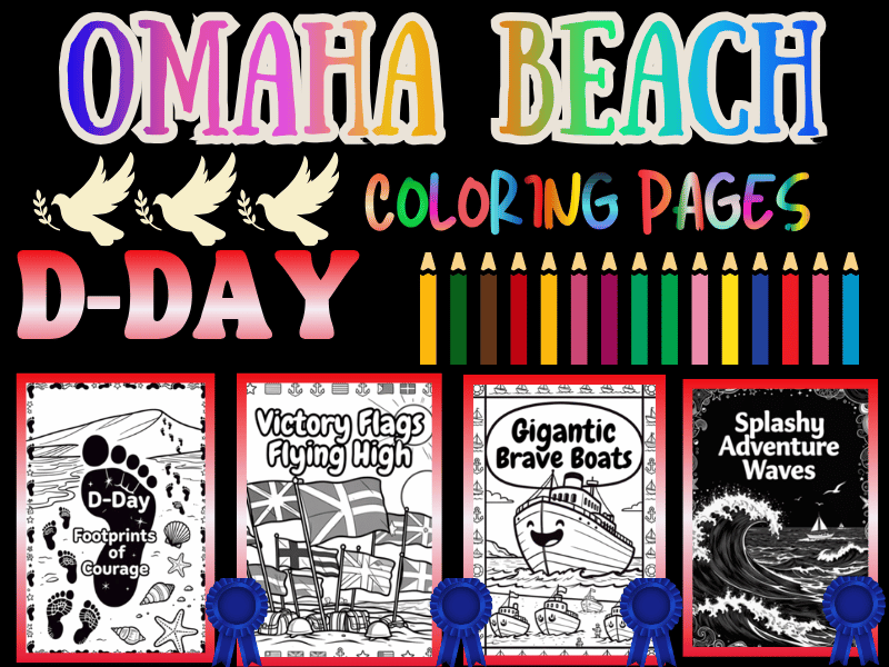 D-Day Omaha Beach Coloring Pages for Kids | WWII NO PREP Printable Activity Pack