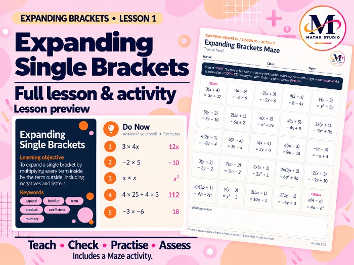 Expanding Single Brackets | Lesson & Activity